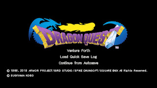 The title scene for Dragon Quest.