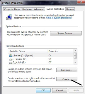 Membuat System Restore Point Pada Windows 7