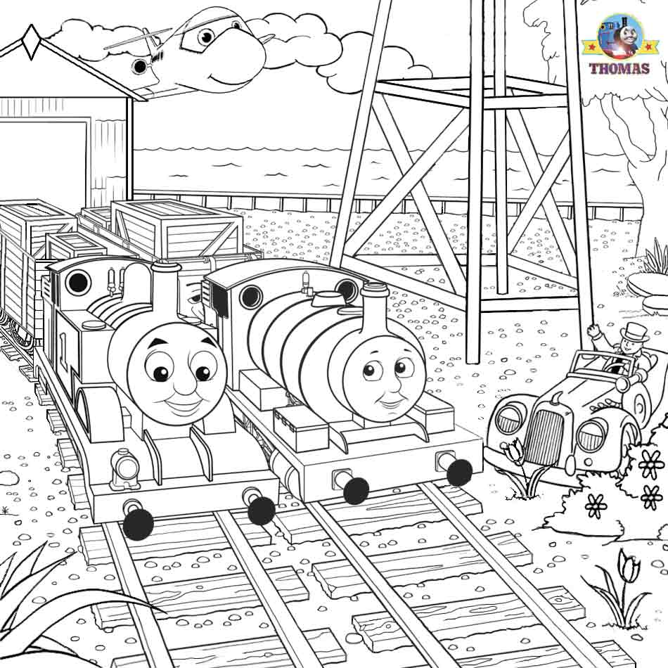 Percy Thomas the train and friends coloring page steam rail engine pictures to color activity sheets