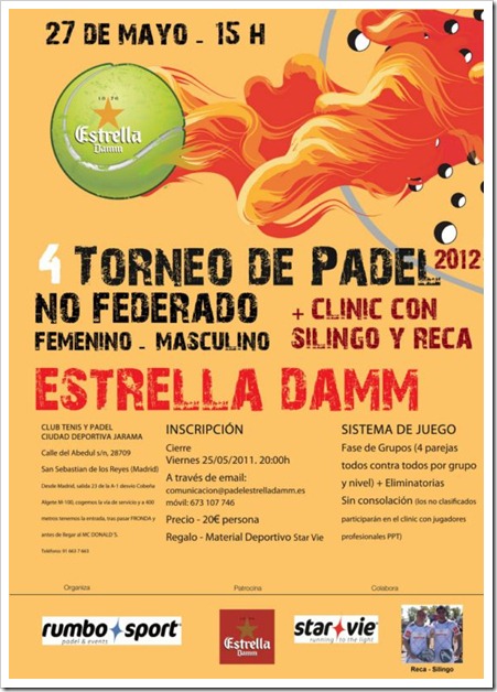 4º Torneo de Pádel Circuito Estrella Damm No Federado en la Ciudad Deportiva del Jarama.