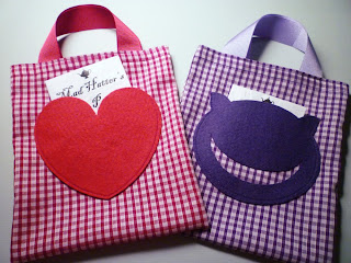 Cheshire Cat and Queen of Hearts party bags