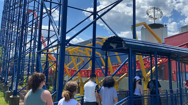 Superman The Ride Roller Coaster Shield Tunnel Six Flags New England Amusement Park