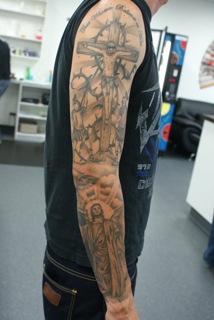 tattoo sleeve designs for men religious. ada 0 comment ke “Religious Sleeve Tattoo Design”