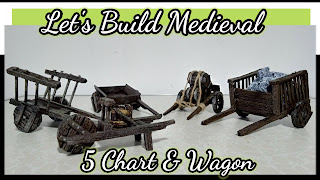 Miniature Medieval Wooden Cart and Wagon for your Diorama or Tabletop