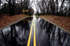 image on rain on road