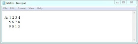 output of program to enter order and display elements in the matrix and save the result in file in C++ (OOPs)