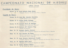 Página 4 del folleto del XXI Campeonato de España de Ajedrez 1956