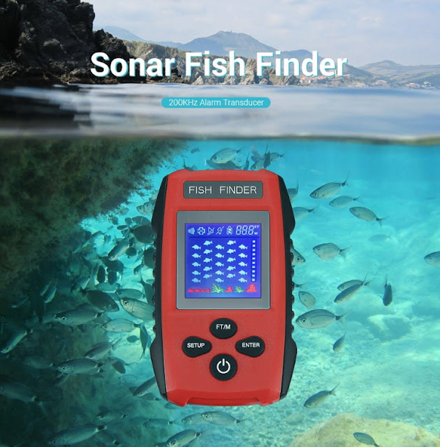 ZANLURE 45° 100M 200KHz Sonar Beam LCD Screen IPX4 Fish Finder Fish Tracer Fishing Tool