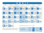 Calendario Lunar Abril 2013. Haz click en la imagen para agrandarla