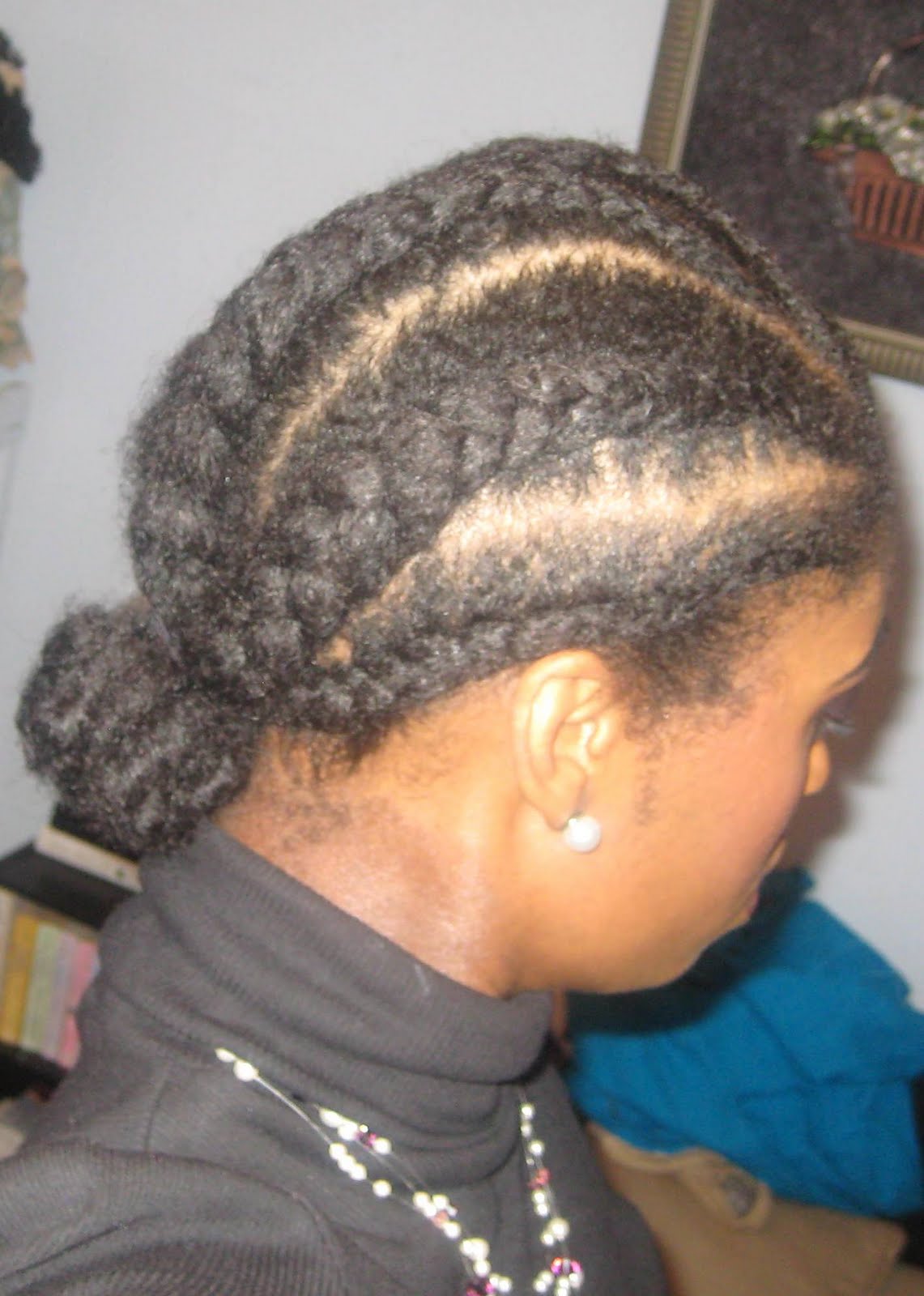 Naturally Elegant: Hair Today: Cornrows leading to low Bun