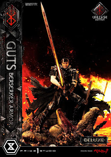 Berserk - Guts in Bersrk Armor Rage Edition y Unleash Edition Statues de Prime 1 Studio