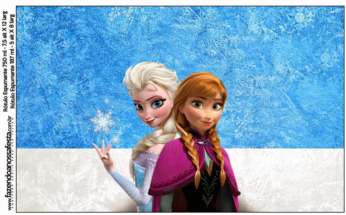 Frozen with Snow: Free Printable Candy Bar Labels. Etiqueta para colocar en botella de Champagne para imprimir gratis.