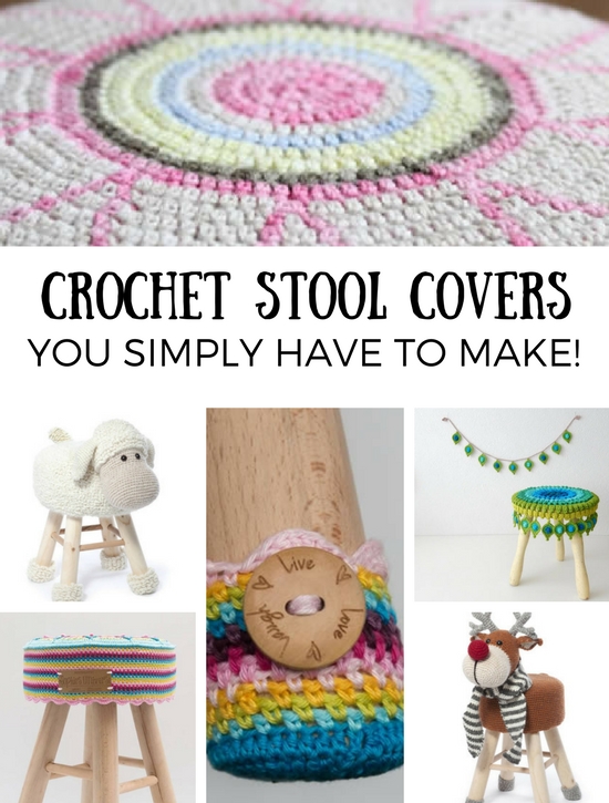 Crochet stool covers you simply have to make, crochet stool covers patterns | Happy in Red