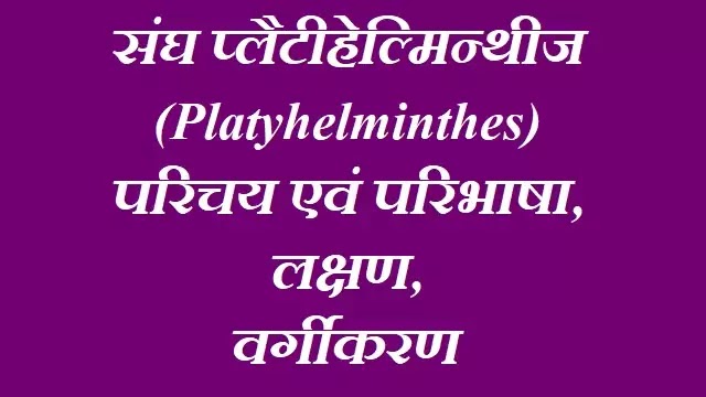 संघ प्लैटीहेल्मिन्थीज (Platyhelminthes): परिचय एवं परिभाषा,लक्षण,वर्गीकरण|hindi