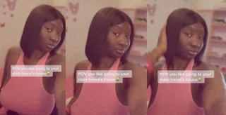 Nigerian lady causes stirs online as she reveals why she love visiting her male friend [video]