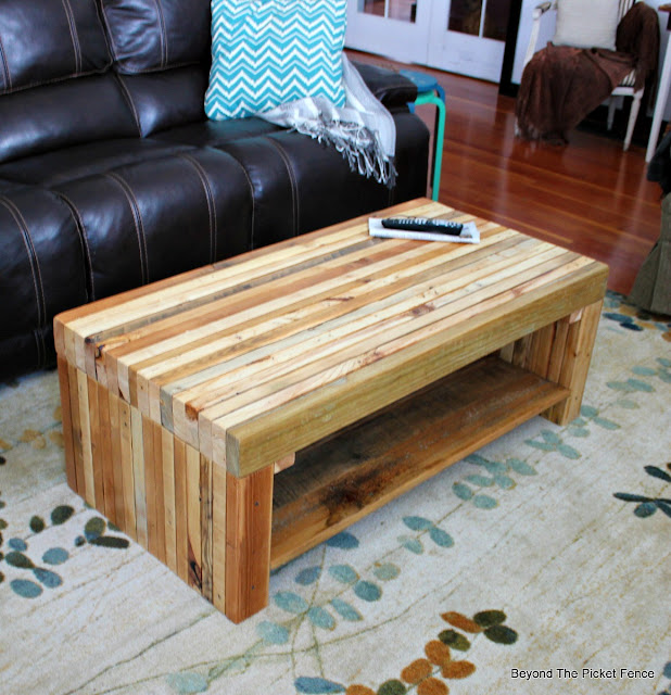 pallets, coffee table, build it, Minwax, reclaimed, rustic, decor, http://bec4-beyondthepicketfence.blogspot.com/2016/02/building-lessons-pallet-coffee-table.html