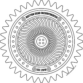 Button gear coloring page in jpg and transparent png versions #coloring #motivation