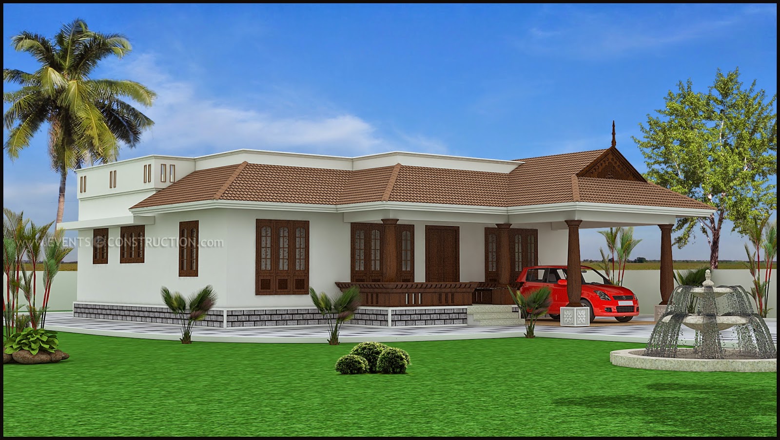 Evens Construction Pvt Ltd Single  storey Kerala  house  design 