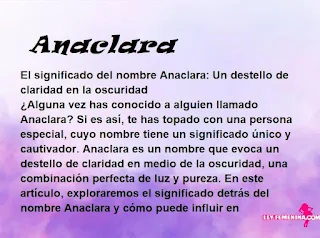 significado del nombre Anaclara