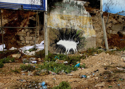 White Dog Graffiti Street Art Character