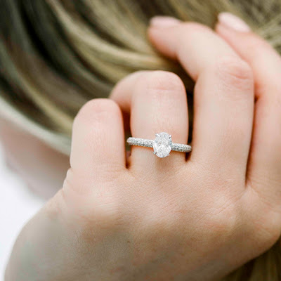 Pavé Diamond Ring, Pavé Engagement Ring, Gemistone