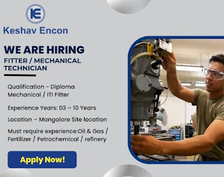 ITI and Diploma Holders Recruitment For Fitter / Mechanical Technician for Mangalore Site location