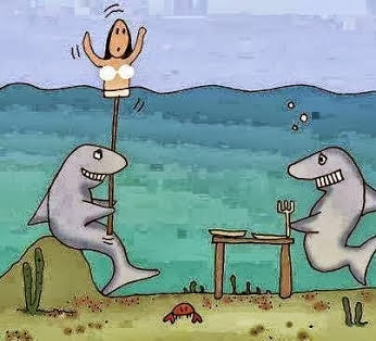 cartoon, sharks, prank, dinner, sea, funny pictures, tapandaola111