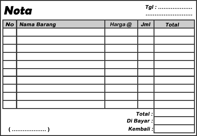 CETAK NOTA MURAH DAN BERKUALITAS