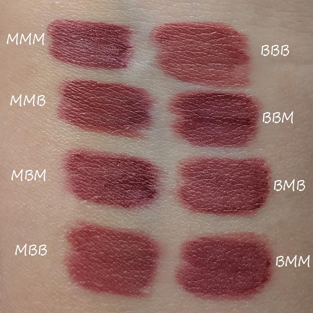 lipstick layered for different colors
