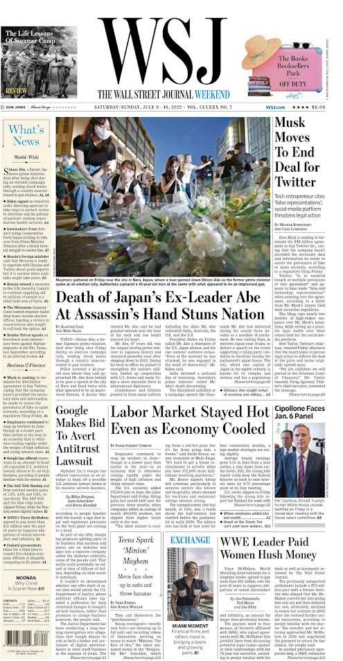 PORTADA WALL STREET JOURNAL WEEKEND