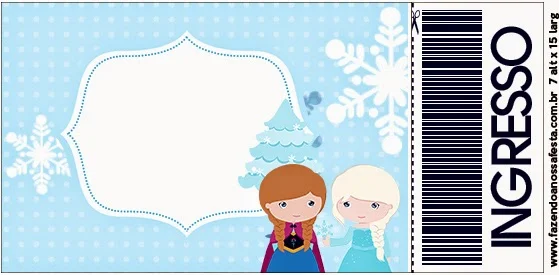 Tarjeta con forma de ticket de Frozen Niñas en Navidad.