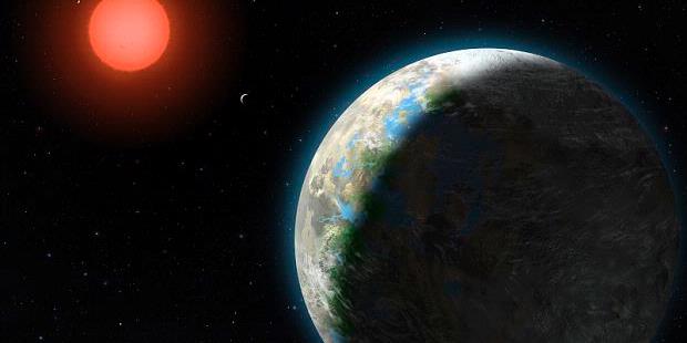 Ilustrasi tata surya di sekitar bintang Gliese 581. 