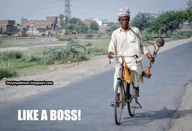 Funny Pakistani cycle rider