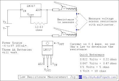 Low Resistance Test Jig Schematic with LM317