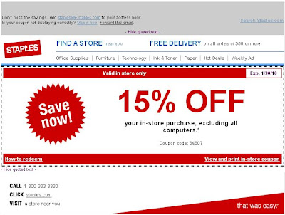 Discount Furniture Coupons on Pictures Of Staples In Store Coupon