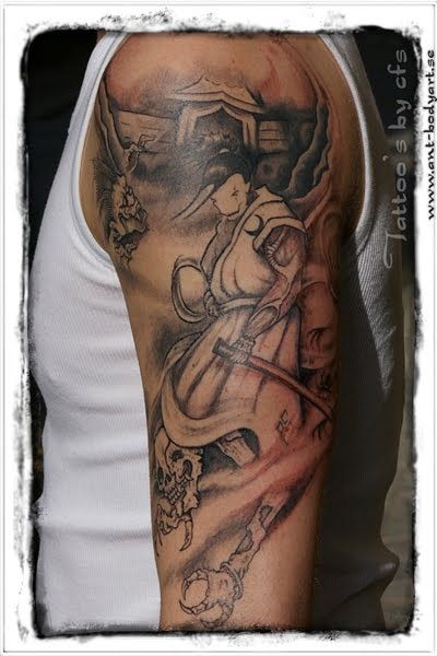 Japanese Shoulder Tattoos With Japanese Samurai Tattoo Designs Gallery 3