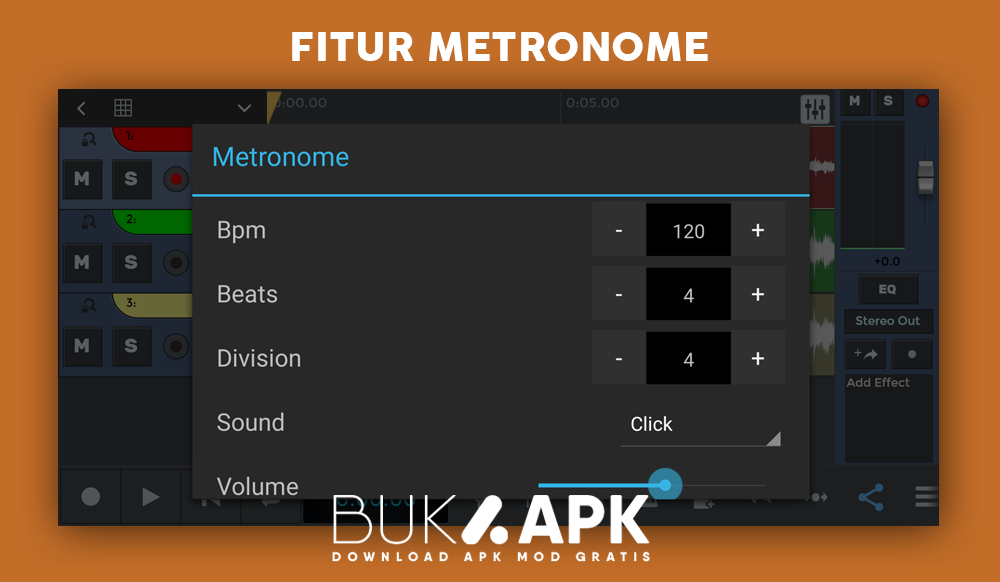 Fitur metronome untuk membuat musik lebih rapi