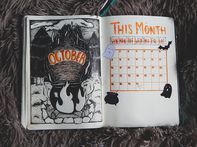 Bullet Journal Set-Up || October 2018 Monthly spread