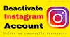 How to deactivate instagram account on android
