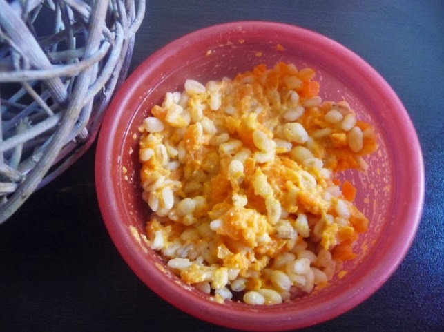 Ble Et Sa Puree De Carottes Et Abricots Pour Bebe Au Thermomix Papilles On Off