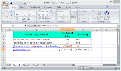 FIND Function in Microsoft Excel