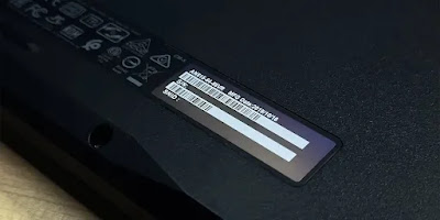Model number on the back plate of acer laptop