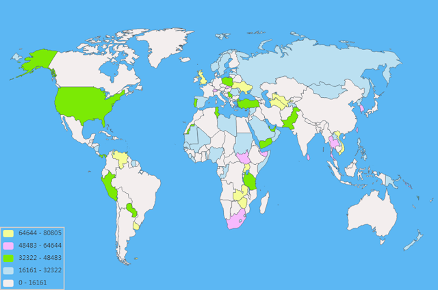 image: World, Eckert III projection Map Chart