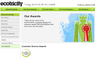 Part of ecotricity's website