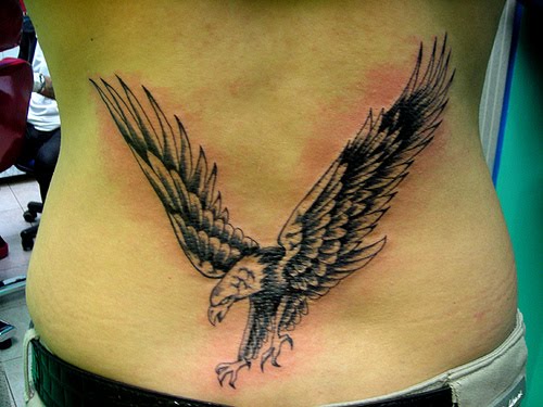 The American bald eagle is a quite popular type of eagle tattoo design as it 