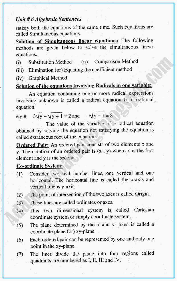 algebraic-sentences-definitions-and-formulae-mathematics-10th