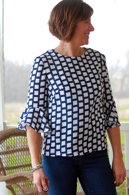 Style Maker Fabrics Spring 2017 tour - rayon challis blouse in McCall's 7542 