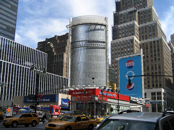 Penn Station Blank Billboard 1 - Like a giant naked beer can, on 7th Ave. near 34th St.