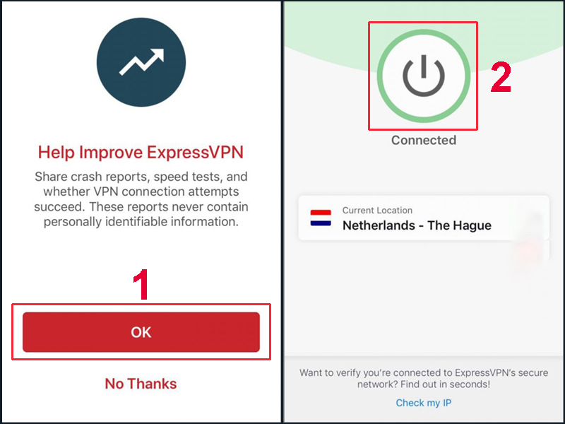 Chọn Connected để kết nối với máy chủ VPN mà bạn muốn