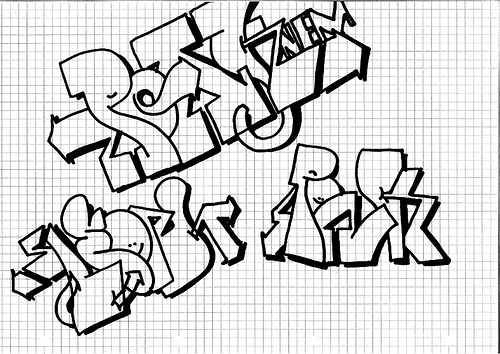 create graffiti sketches